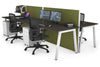 Horizon Quadro 4 Person Bench A Legs Office Workstation [1200L x 800W with Cable Scallop] - Thumbnail 22 