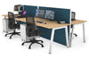 Horizon Quadro 4 Person Bench A Legs Office Workstation [1200L x 800W with Cable Scallop] - Thumbnail 10 