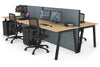Horizon Quadro 4 Person Bench A Legs Office Workstation [1200L x 800W with Cable Scallop] - Thumbnail 36 