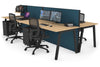 Horizon Quadro 4 Person Bench A Legs Office Workstation [1200L x 800W with Cable Scallop] - Thumbnail 35 