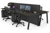 Horizon Quadro 4 Person Bench A Legs Office Workstation [1200L x 800W with Cable Scallop] - Thumbnail 50 