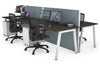 Horizon Quadro 4 Person Bench A Legs Office Workstation [1200L x 800W with Cable Scallop] - Thumbnail 24 