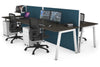 Horizon Quadro 4 Person Bench A Legs Office Workstation [1200L x 800W with Cable Scallop] - Thumbnail 23 