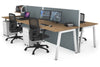 Horizon Quadro 4 Person Bench A Legs Office Workstation [1200L x 800W with Cable Scallop] - Thumbnail 18 
