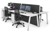 Horizon Quadro 4 Person Bench A Legs Office Workstation [1200L x 800W with Cable Scallop] - Thumbnail 6 