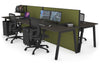 Horizon Quadro 4 Person Bench A Legs Office Workstation [1200L x 800W with Cable Scallop] - Thumbnail 47 