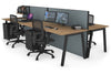 Horizon Quadro 4 Person Bench A Legs Office Workstation [1200L x 800W with Cable Scallop] - Thumbnail 43 