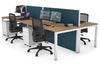 Horizon Quadro 4 Person Bench Square Legs Office Workstation [1400L x 800W with Cable Scallop] - Thumbnail 17 
