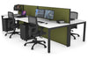 Horizon Quadro 4 Person Bench Square Legs Office Workstation [1400L x 800W with Cable Scallop] - Thumbnail 28 