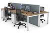 Horizon Quadro 4 Person Bench Square Legs Office Workstation [1400L x 800W with Cable Scallop] - Thumbnail 18 