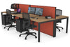 Horizon Quadro 4 Person Bench Square Legs Office Workstation [1400L x 800W with Cable Scallop] - Thumbnail 38 