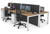 Horizon Quadro 4 Person Bench Square Legs Office Workstation [1400L x 800W with Cable Scallop] - Thumbnail 19 