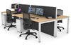 Horizon Quadro 4 Person Bench Square Legs Office Workstation [1400L x 800W with Cable Scallop] - Thumbnail 12 