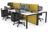 Horizon Quadro 4 Person Bench Square Legs Office Workstation [1400L x 800W with Cable Scallop] - Thumbnail 27 