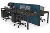 Horizon Quadro 4 Person Bench Square Legs Office Workstation [1400L x 800W with Cable Scallop] - Thumbnail 48 