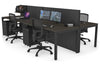 Horizon Quadro 4 Person Bench Square Legs Office Workstation [1400L x 800W with Cable Scallop] - Thumbnail 50 