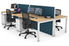Horizon Quadro 4 Person Bench Square Legs Office Workstation [1400L x 800W with Cable Scallop] - Thumbnail 10 