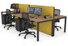 Horizon Quadro 4 Person Bench Square Legs Office Workstation [1400L x 800W with Cable Scallop] - Thumbnail 40 