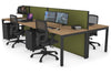 Horizon Quadro 4 Person Bench Square Legs Office Workstation [1400L x 800W with Cable Scallop] - Thumbnail 41 