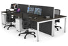 Horizon Quadro 4 Person Bench Square Legs Office Workstation [1400L x 800W with Cable Scallop] - Thumbnail 25 