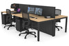 Horizon Quadro 4 Person Bench Square Legs Office Workstation [1400L x 800W with Cable Scallop] - Thumbnail 37 