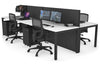 Horizon Quadro 4 Person Bench Square Legs Office Workstation [1400L x 800W with Cable Scallop] - Thumbnail 31 