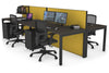 Horizon Quadro 4 Person Bench Square Legs Office Workstation [1400L x 800W with Cable Scallop] - Thumbnail 46 
