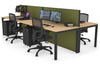 Horizon Quadro 4 Person Bench Square Legs Office Workstation [1600L x 800W with Cable Scallop] - Thumbnail 34 