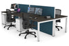 Horizon Quadro 4 Person Bench Square Legs Office Workstation [1600L x 800W with Cable Scallop] - Thumbnail 23 