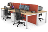 Horizon Quadro 4 Person Bench Square Legs Office Workstation [1600L x 800W with Cable Scallop] - Thumbnail 7 