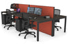 Horizon Quadro 4 Person Bench Square Legs Office Workstation [1600L x 800W with Cable Scallop] - Thumbnail 45 