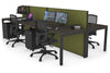 Horizon Quadro 4 Person Bench Square Legs Office Workstation [1600L x 800W with Cable Scallop] - Thumbnail 47 