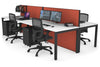 Horizon Quadro 4 Person Bench Square Legs Office Workstation [1600L x 800W with Cable Scallop] - Thumbnail 26 