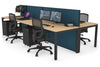 Horizon Quadro 4 Person Bench Square Legs Office Workstation [1600L x 800W with Cable Scallop] - Thumbnail 35 