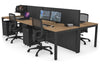 Horizon Quadro 4 Person Bench Square Legs Office Workstation [1600L x 800W with Cable Scallop] - Thumbnail 44 
