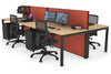 Horizon Quadro 4 Person Bench Square Legs Office Workstation [1600L x 800W with Cable Scallop] - Thumbnail 32 