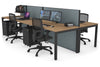 Horizon Quadro 4 Person Bench Square Legs Office Workstation [1600L x 800W with Cable Scallop] - Thumbnail 43 