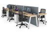 Horizon Quadro 6 Person Bench A Legs Office Workstation [1200L x 700W] - Thumbnail 11 