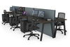Horizon Quadro 6 Person Bench A Legs Office Workstation [1200L x 700W] - Thumbnail 49 
