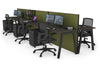 Horizon Quadro 6 Person Bench A Legs Office Workstation [1200L x 700W] - Thumbnail 47 