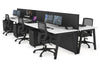 Horizon Quadro 6 Person Bench A Legs Office Workstation [1600L x 800W with Cable Scallop] - Thumbnail 31 