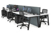 Horizon Quadro 6 Person Bench A Legs Office Workstation [1600L x 800W with Cable Scallop] - Thumbnail 30 
