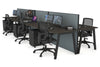 Horizon Quadro 6 Person Bench A Legs Office Workstation [1600L x 800W with Cable Scallop] - Thumbnail 49 