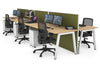 Horizon Quadro 6 Person Bench A Legs Office Workstation [1600L x 800W with Cable Scallop] - Thumbnail 9 