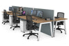 Horizon Quadro 6 Person Bench A Legs Office Workstation [1600L x 800W with Cable Scallop] - Thumbnail 18 