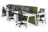 Horizon Quadro 6 Person Bench A Legs Office Workstation [1600L x 800W with Cable Scallop] - Thumbnail 3 