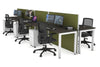 Horizon Quadro 6p Bench Square Legs Office Workstation [1200L x 700W] - Thumbnail 22 