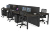 Horizon Quadro 6p Bench Square Legs Office Workstation [1200L x 800W with Cable Scallop] - Thumbnail 50 