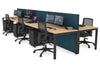 Horizon Quadro 6p Bench Square Legs Office Workstation [1200L x 800W with Cable Scallop] - Thumbnail 35 