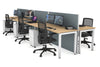 Horizon Quadro 6p Bench Square Legs Office Workstation [1400L x 700W] - Thumbnail 11 